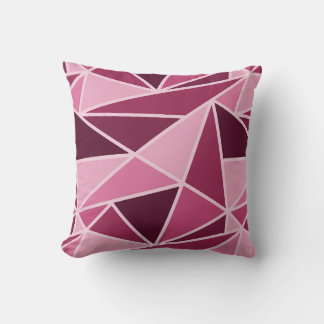 Coussin Rose foncé géométrique moderne, rose clair