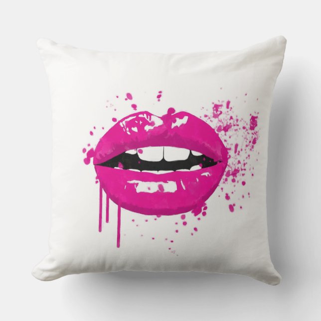Coussin Rose girly de mode de charme de beauté de baiser (Recto)