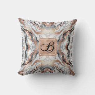 Coussin Rose Gold Argent & Marbre Blanc Féminin 