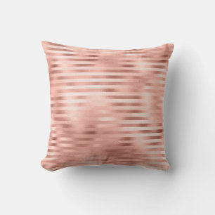 Coussin Rose Gold Blush Sparkly Stripes Lines