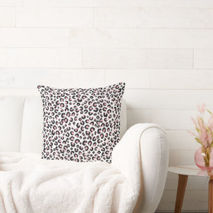 Coussin Rose Gold Élégant Motif Léopard Noir
