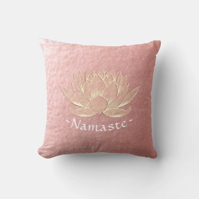 Coussin Rose Gold Lotus Yoga Studio Méditation Instructeur (Recto)