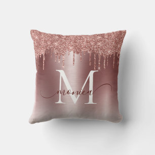 Coussin Rose Gold Metal Parties scintillant Drivers Nom du