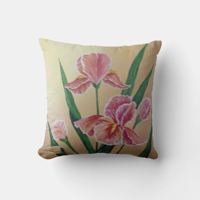Coussin rose Iris (Recto)