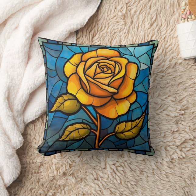 Coussin Rose jaune de verre (Couverture)