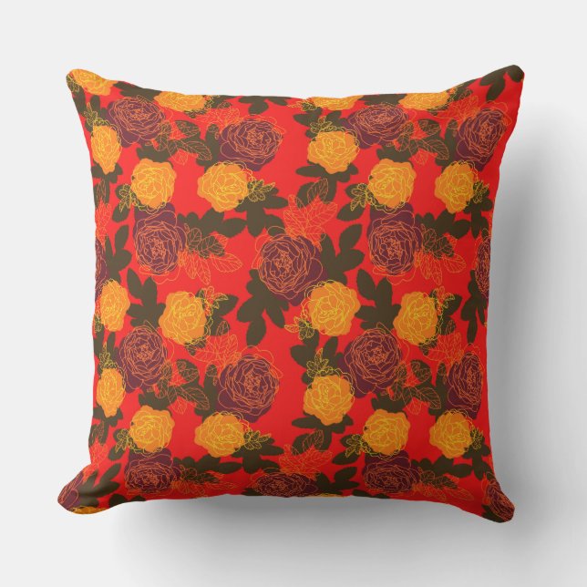 Coussin Rose moderne audacieux (Recto)