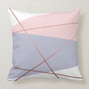 Coussin Rose moderne Gold Abstrait Coussin, rose et violet