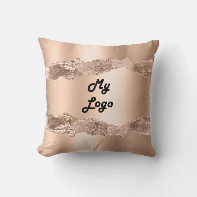 Coussin Rose or agate marbre nom d'entreprise logo (Recto)