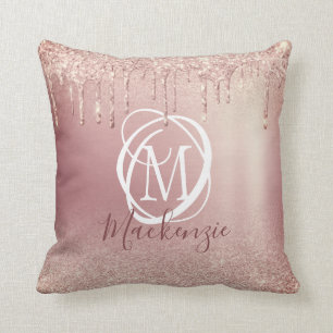 Coussin Rose or rose Parties scintillant goutte Élégant Mo
