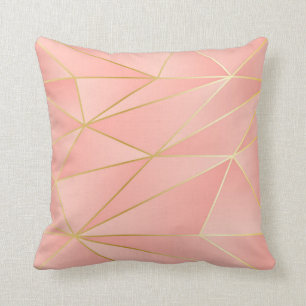Coussin Rose pâle avec or