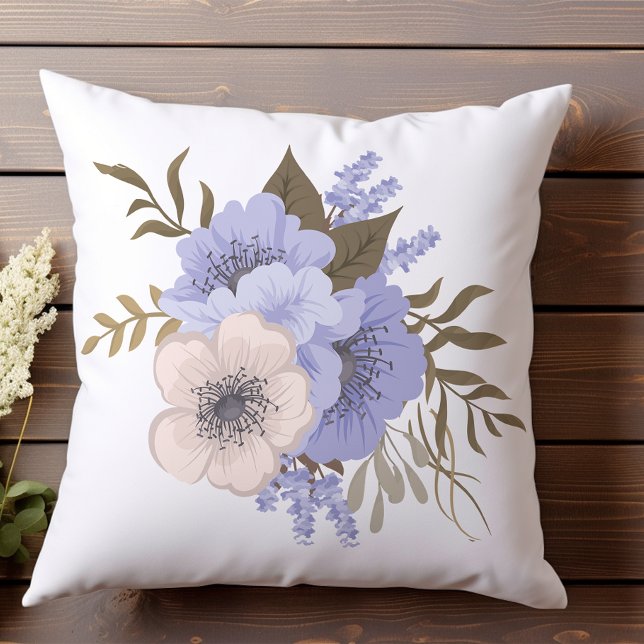 Coussin Rose Pâle et Fleurs de Lavande (Créateur téléchargé)