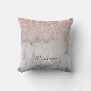 Coussin Rose Parties scintillant or Ombre Monogram Marbre