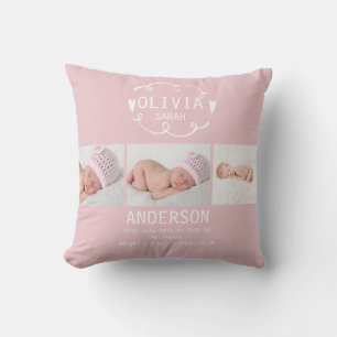 Coussin rose poussiéreux de faire-part de