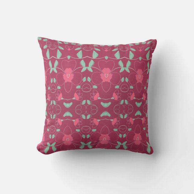 Coussin rose réversible (Recto)