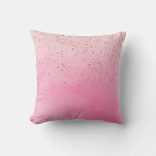 Coussin Rose Rosé Pailleté Or Paillettes Brillantes Chic