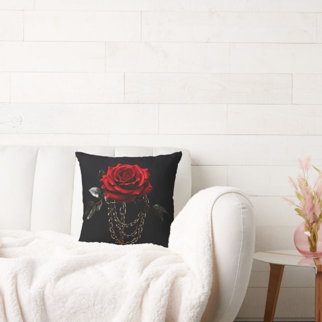 Coussin Rose rouge dans les chaînes Jeu d'oreiller (Canapé)