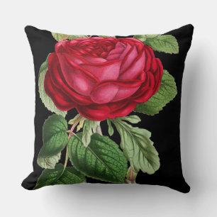 Coussin Rose rouge vintage