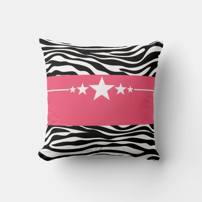 Coussin rose Sassy Star Zebra (Recto)