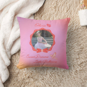 Coussin Rose "Sweet Dreams Little Ballerina" Personnalisé
