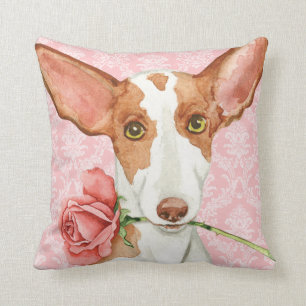 Coussin Rose Valentin Ibizan Hound