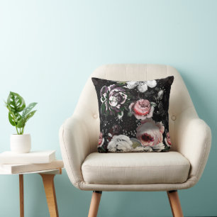 Coussin Rose victorien Gras Coloré Floral