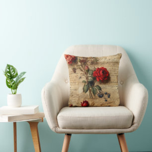 Coussin Rose vintage