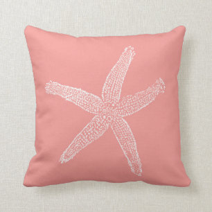 Coussin Rose vintage de corail d'illustration d'étoiles de
