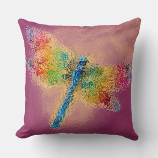Coussin Rosée de libellule multicolore