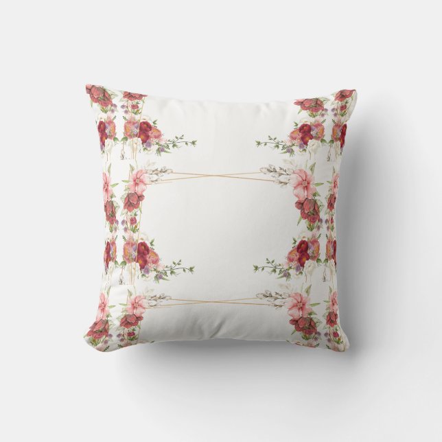 Coussin roses aux lignes or (Recto)