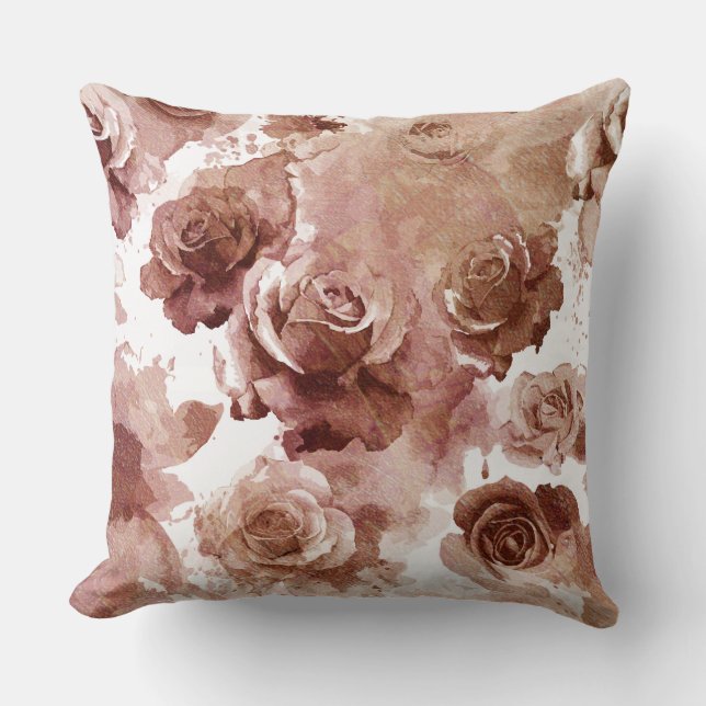 Coussin Roses d'aquarelle 3 (Recto)