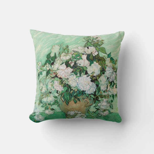Coussin Roses de Vincent van Gogh 1890 carreaux de (Recto)