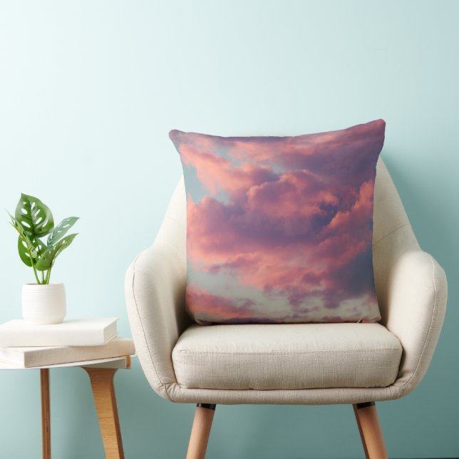 Coussin Roses Dreamy nuages de coucher de soleil esthétiqu (Chaise)