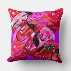 Coussin Roses Et Logo Roses Roses Roses Et Rouges, Gros Co