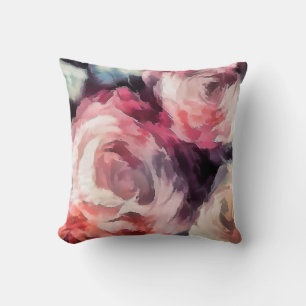 Coussin Roses flowers oil painting abstract floral