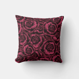 Coussin Roses foncés de Bourgogne.