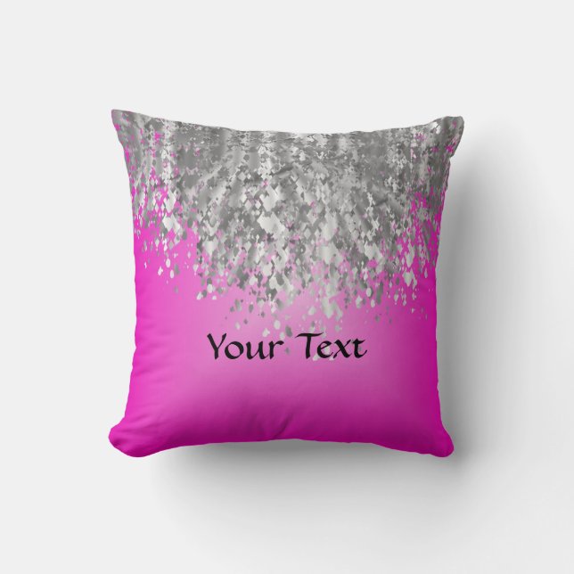 Coussin Roses indien et parties scintillantes de faux (Recto)