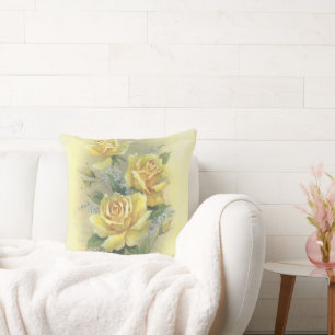 Coussin Roses jaunes