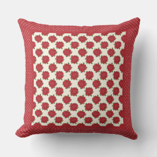 Coussin Roses romantiques en rouge profond sur Arrière - p