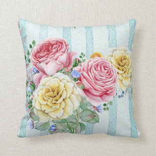 Coussin Roses Rose Et Jaune