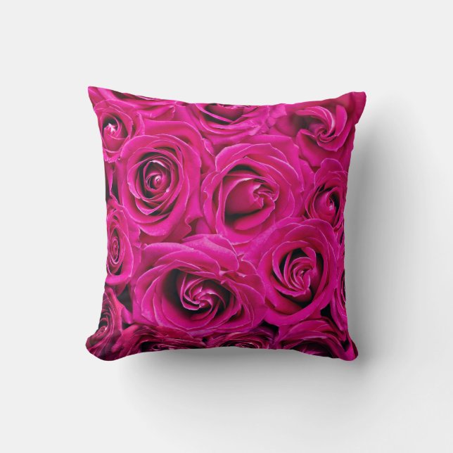 Coussin Roses roses profondes (Recto)