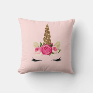 Coussin Roses roses roses Parties scintillant or Unicorn C