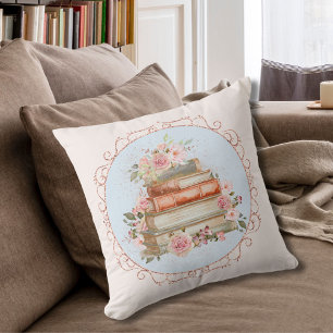 Coussin Roses roses roses vintage aquarelle et floral livr