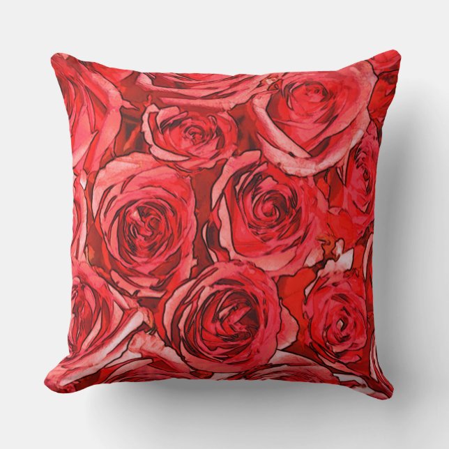 Coussin Roses rouges (Recto)