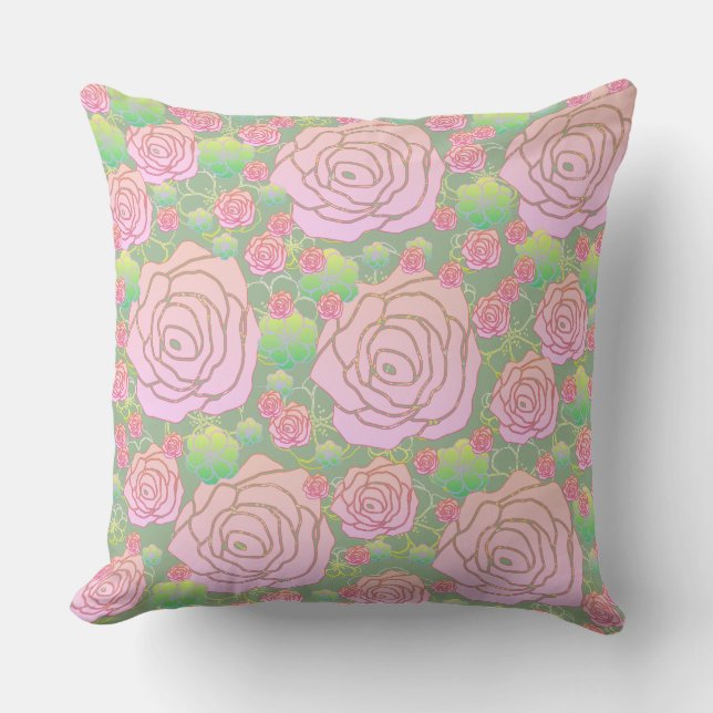 Coussin Roses sauvages (Recto)