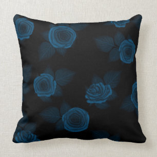 Coussin Roses turquoises assez bleu-foncé au-dessus de