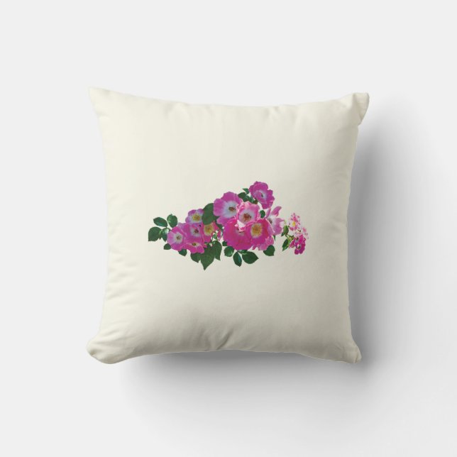 Coussin Rosier grimpant rose (Recto)