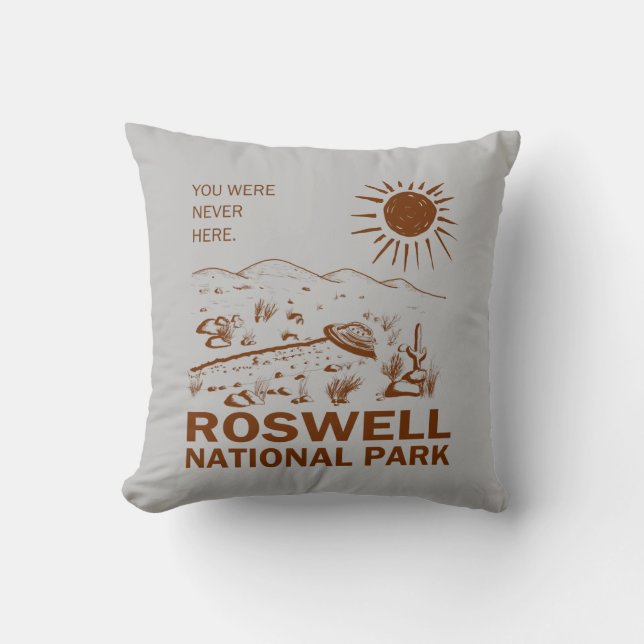 Coussin Roswell National Park UFO Flying Saucer Aliens T-S (Recto)