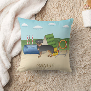 Coussin Rotation Noire Et Tan Avec Équipement D'Agilité