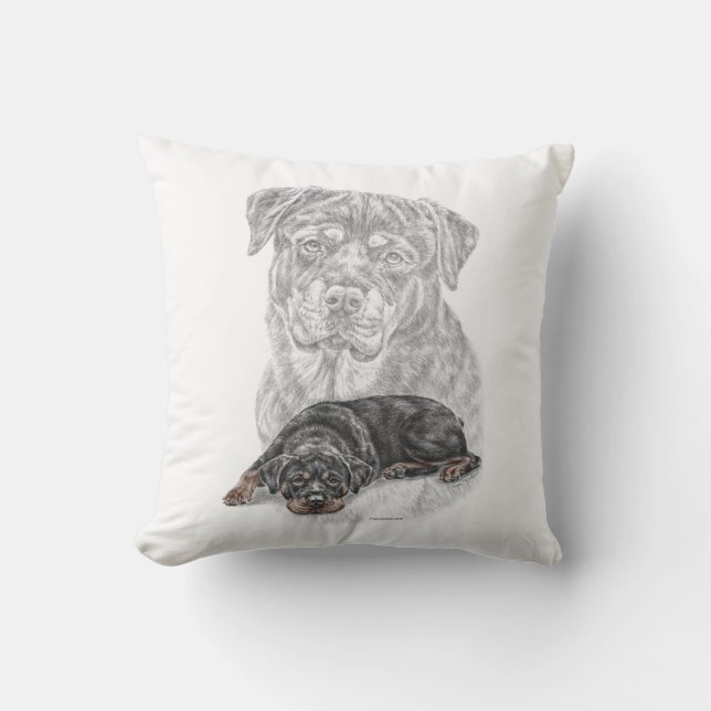 Coussin Rottweiler Chien Art (Recto)