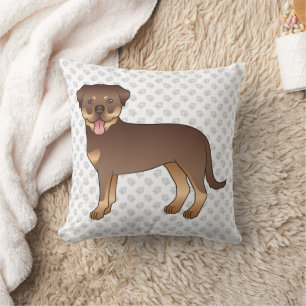 Coussin Rottweiler Rouge Et Brun Chien De Dessin Animé Mig